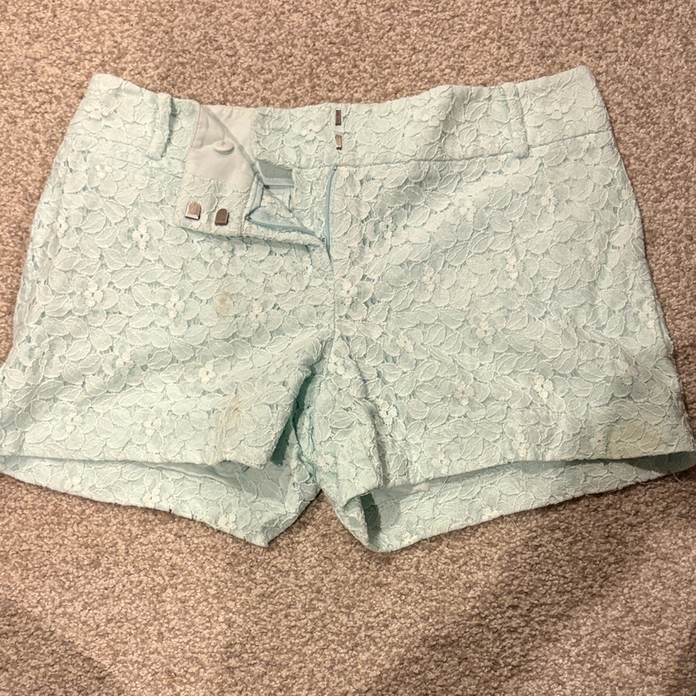 LOFT Women's Lace Shorts in Soft Blue